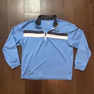 PING Collection Dryfibre Dynamics Blue Golf Pullover Quarter Zip Men's Large